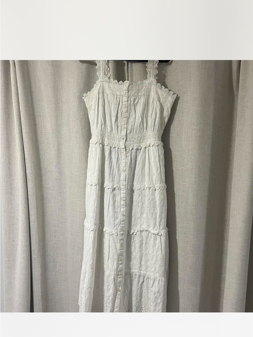 GAP Doen White Eyelet Maxi Dress with Button Front - Picture 2 of 6